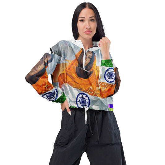 Indian Flag Women’s cropped windbreaker