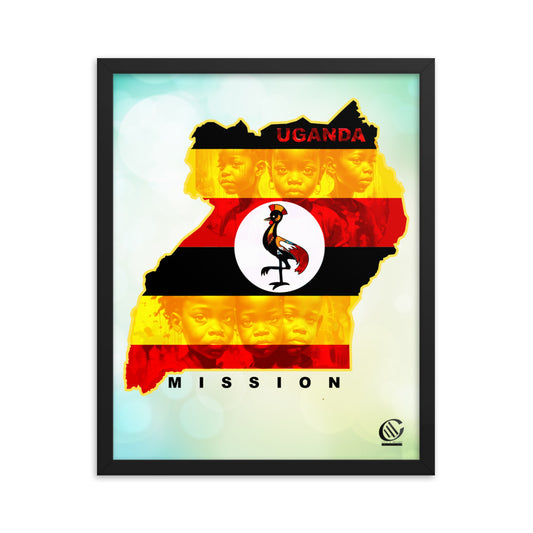 Uganda Map Framed poster